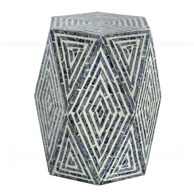 Maverick Hexagon End Table with Diamond Design