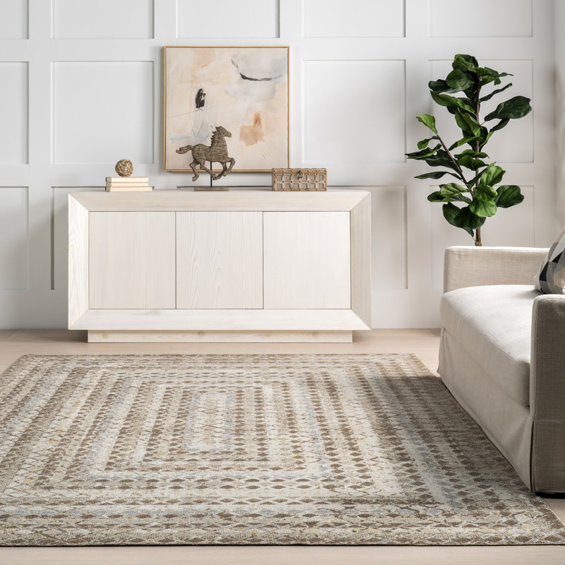 Carley SpinClean Machine Washable Geometric Area Rug, Rectangle 12' x 15'