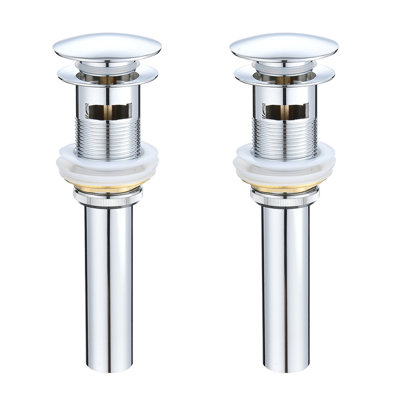 2 Pcs Bathroom Sink Drain With Overflow, Vessel Sink Lavatory Vanity Pop Up Drain Stopper, 304 Stainless Steel