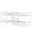 Lit superposé en L avec lit gigogne pour plusieurs personnes - Lit mezzanine en bois massif-798052429