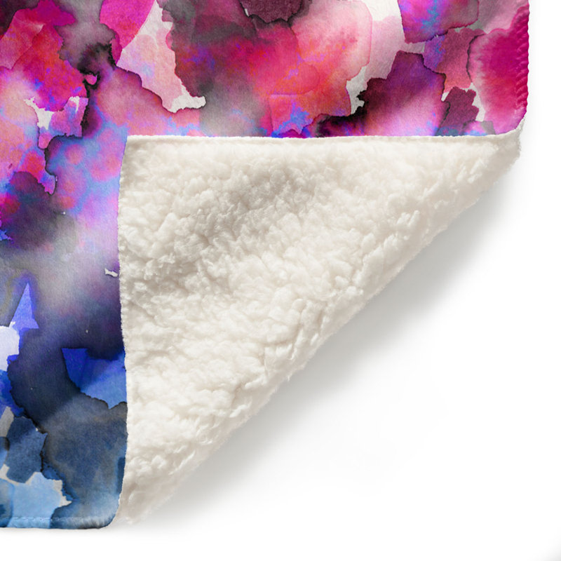 Couverture sherpa doux couleur florale iv, l 68 po x L 80 po
