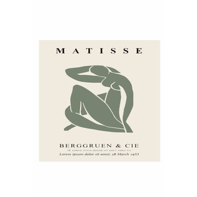«People and Portraits Sage Green Lady» par Henri Matisse, femme bohémienne, reproduction d'art sans cadre