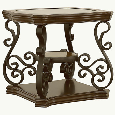 Bianca Merlot double glass top side table