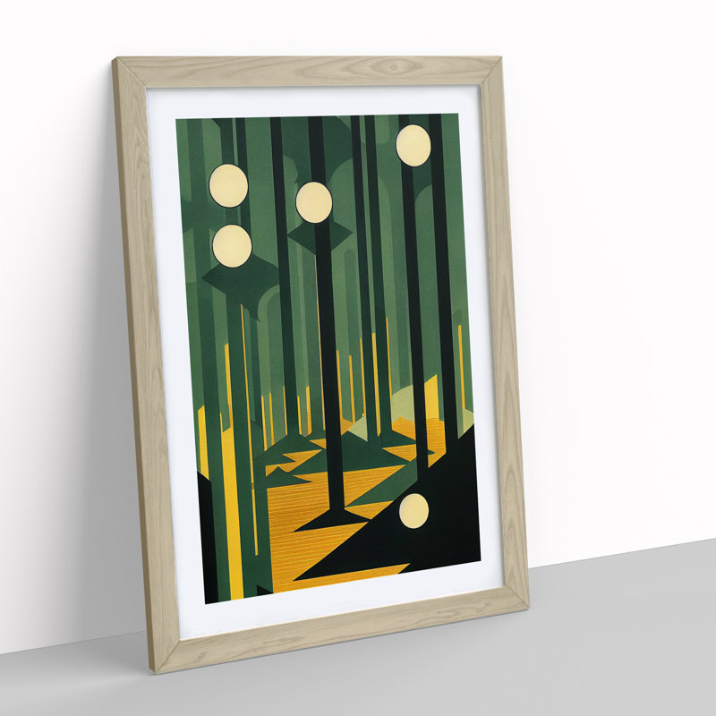 Modern Forest No.4 Abstract - Framed Print, 46cm H x 34cm W x 2cm D, Oak