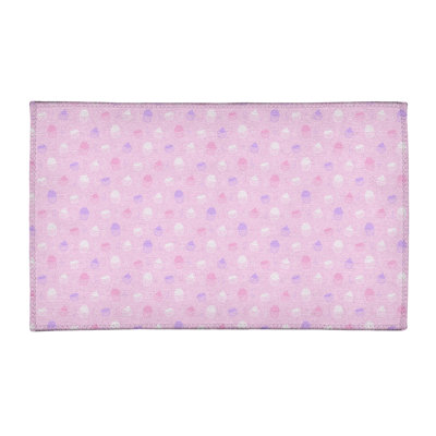 Tapis de zone rose à rayures petits gâteaux