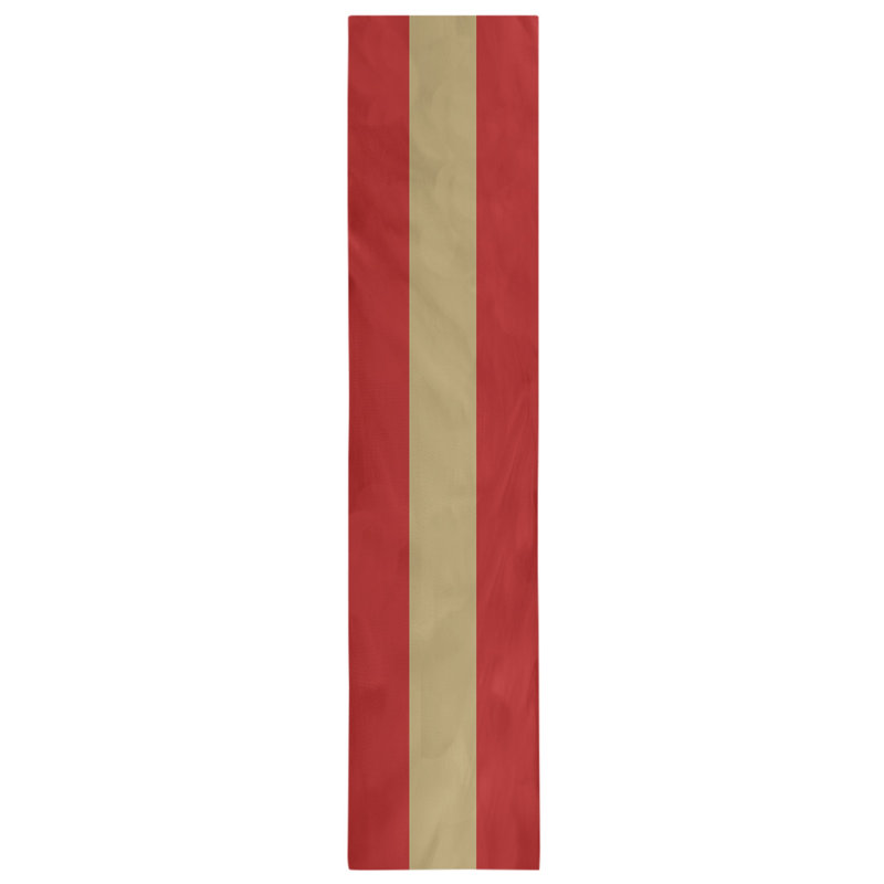 New York Big Football Stripes Table Runner, 90" L x 16" W, Polyester, Red/Gold