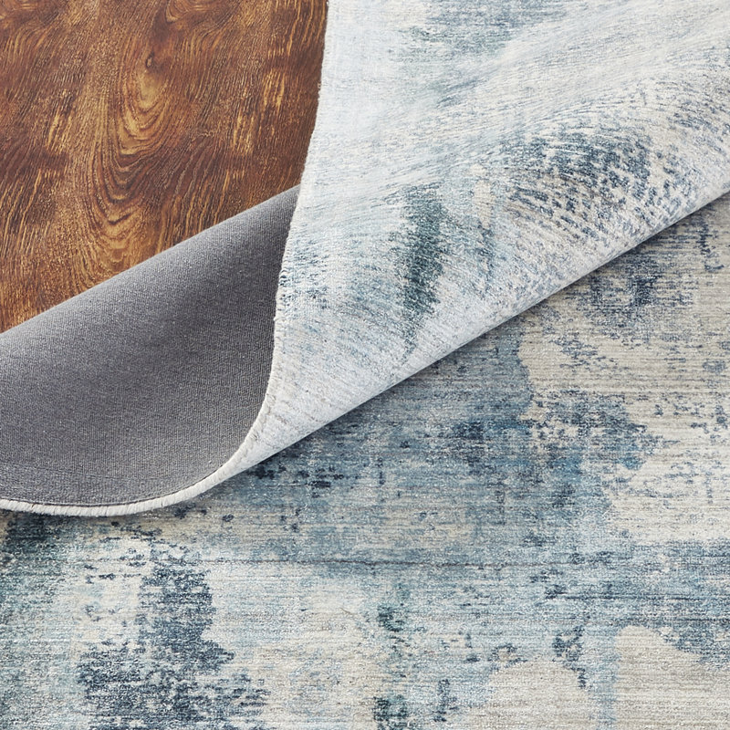 Abstract Area Rug in Blue, Rectangle  8'6" x 11'6"