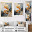 Golden Sunrisre abstrait or et bleu nova - peinture abstraite sur toile, art mural-712806435-712806432