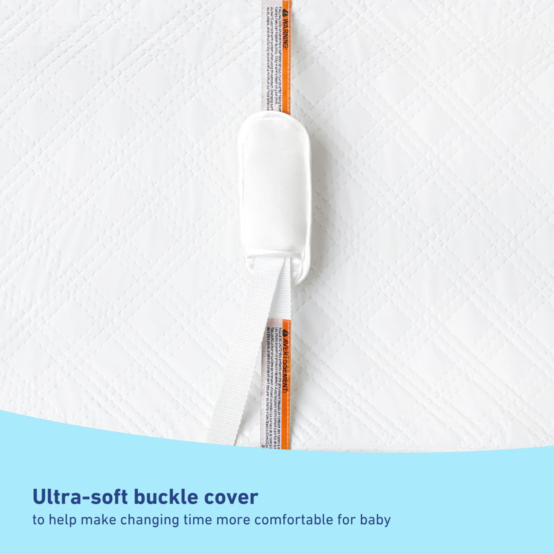 White PVC-Free PEVA 4-Sided Contoured Baby Changing Pad