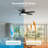 42" 5 - Blade Flush Mount Low Profile Small Room Ceiling Fan with Adjustable RGB Light and Remote-1371265473