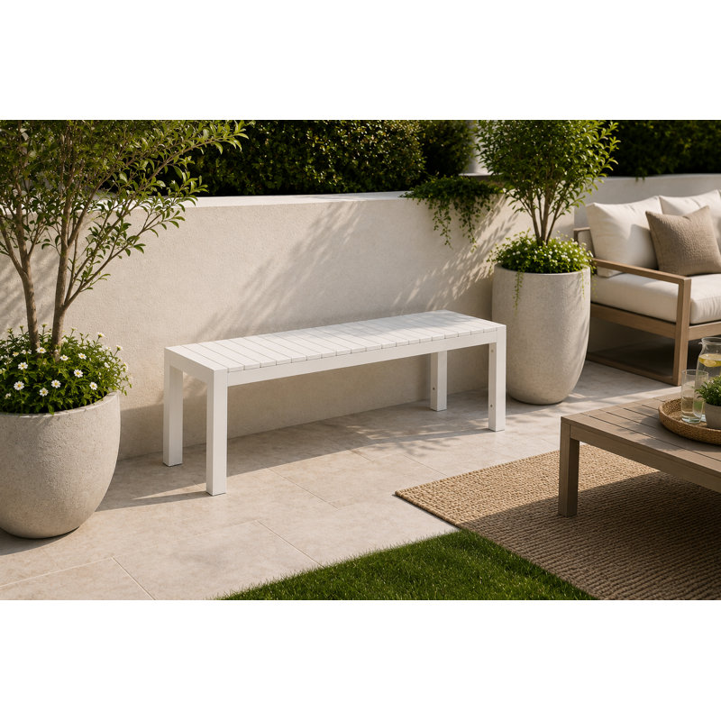 Banc en aluminium Alynne, Blanc