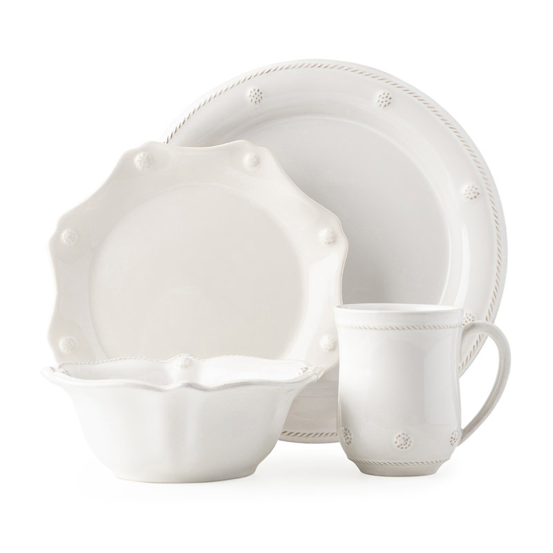 Berry & Thread 4 - Piece Place Setting with Mug and Cereal - Whitewash