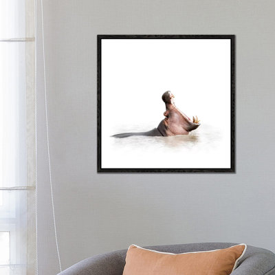 Hippo Mouth Wide Open Isolated On White by Susan Richey - Gallery-Wrapped Canvas Giclée on Canvas