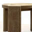 Table de bout ronde avec structure en bois d'hévéa