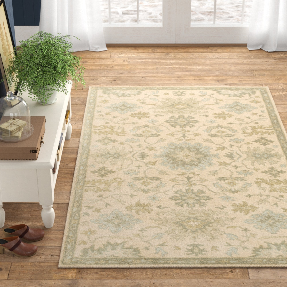 Arden Hand-Woven Wool Floral Rug, Rectangle 6' x 9'