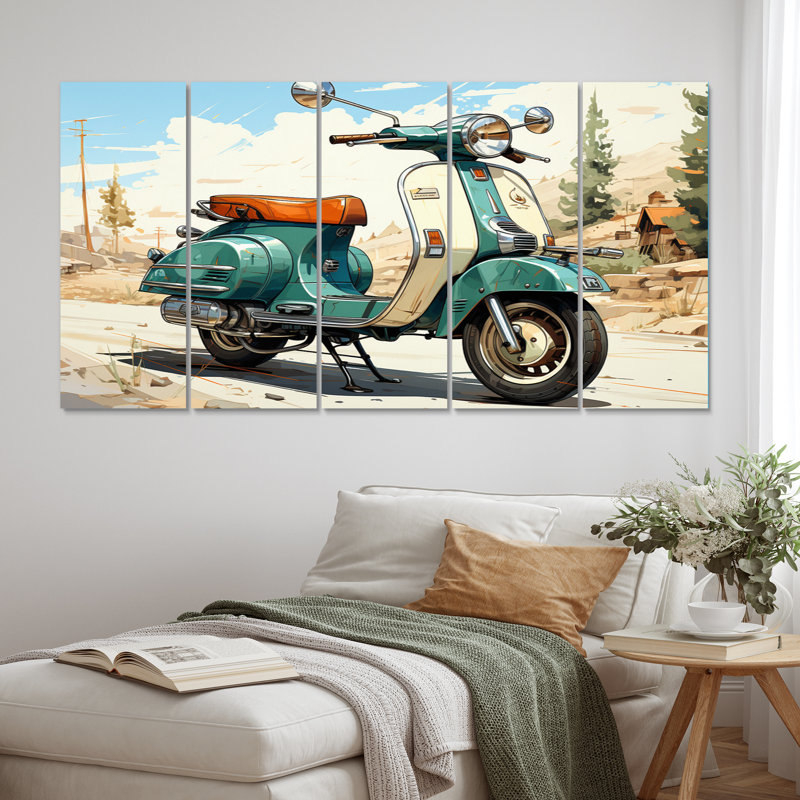Scooter vert rétro électrique II 5 pièces