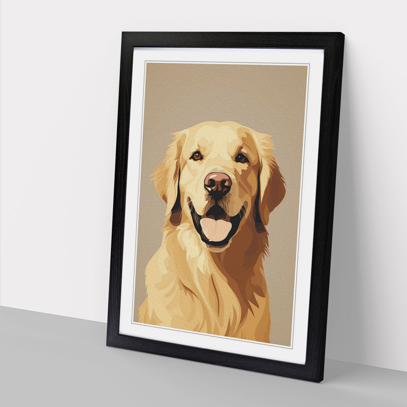 Golden Retriever Minimalism - Framed Print
