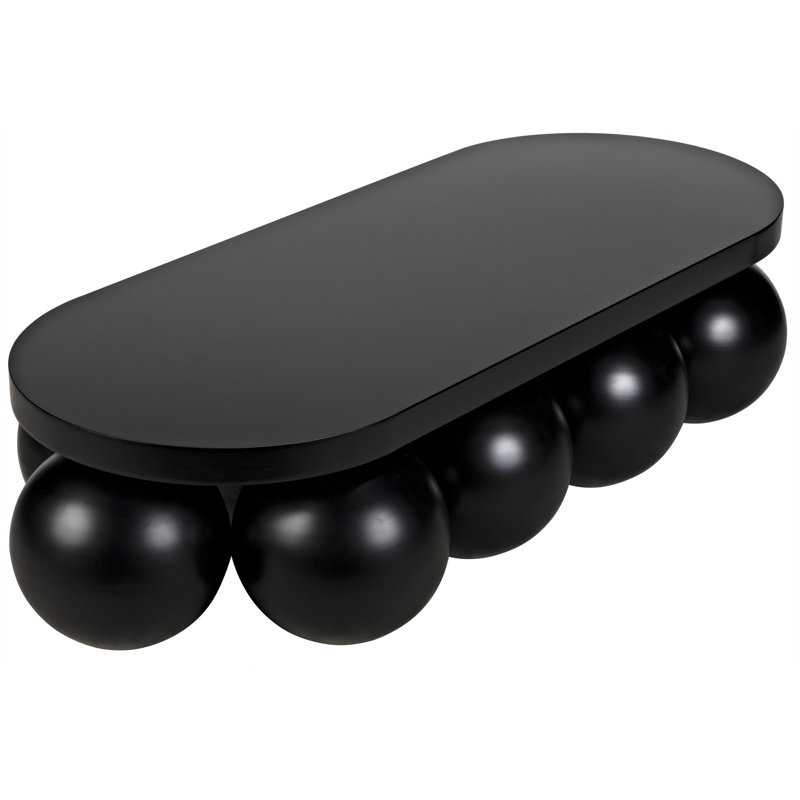 Noir Lambreta 74" Oval Black Metal Coffee Table