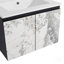 Meuble-lavabo mural 24 po avec lavabo en céramique et porte d'armoire à fermeture en douceur, ensemble KD