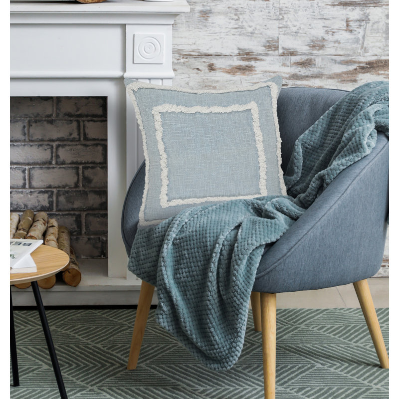 Coussin décoratif, Bleu ciel / blanc