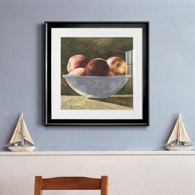 1_Bowl of Peaches II - reproduction encadrée de qualité supérieure - prête à être accrochée