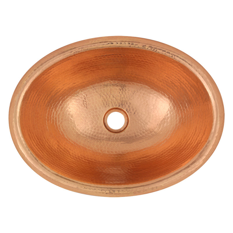 Premier Copper Products BSP5_LO19RPC-P Bathroom Sink And Drain Package, Copper