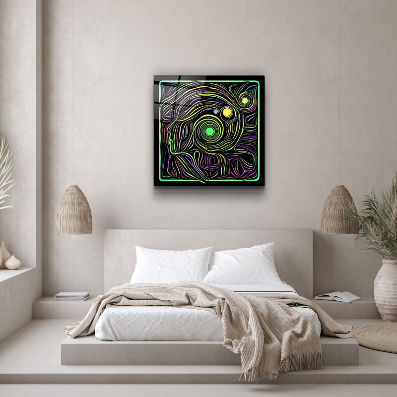 Superbe peinture décorative en verre trempé de 19,7 po x 19,7 po | 100% verre trempé, épaisseur: 0,16 pouce | Impression UV pour des couleurs éclatantes | Parfait pour la décoration intérieure, le salon ou le bureau