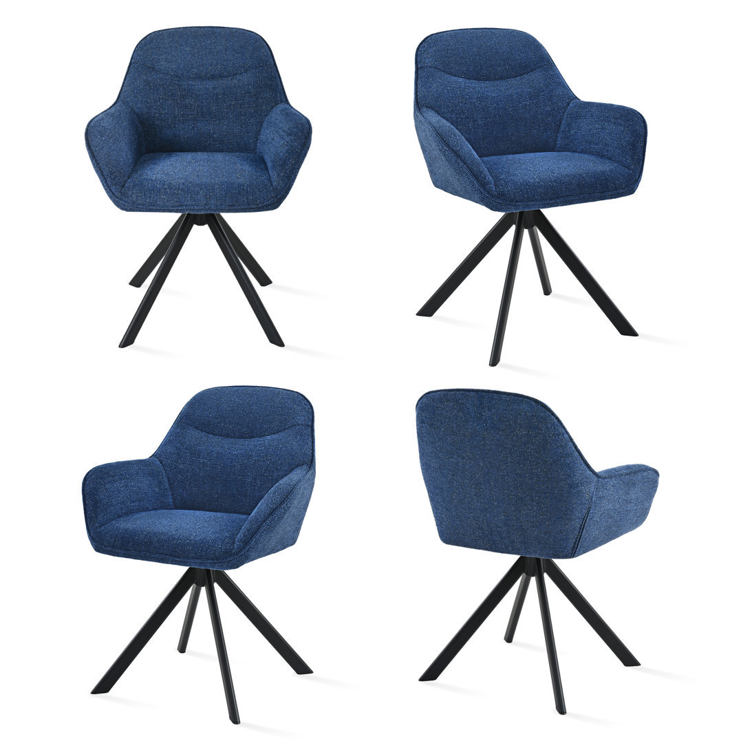 48.5cm H Fabric Upholstered Dining Chair with Arm