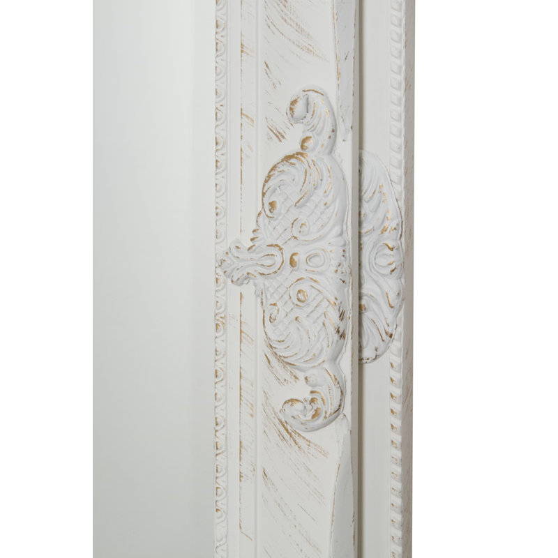 Kellison Wood Flat Mirror, 180cm H x 50cm W x 7cm D, White