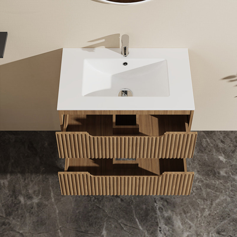 Meuble-lavabo mural avec lavabo et armoire de salle de bain flottante