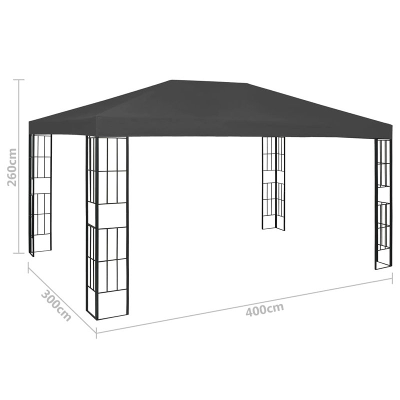 Odenville 3m x 4m Steel Pop Up Gazebo, Anthracite