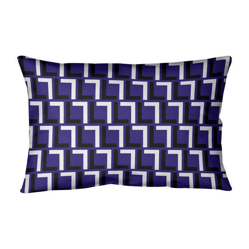 Housse de coussin rectangulaire et insert Baltimore Football Luxury, Mauve / noir / blanc, Polyester sergé