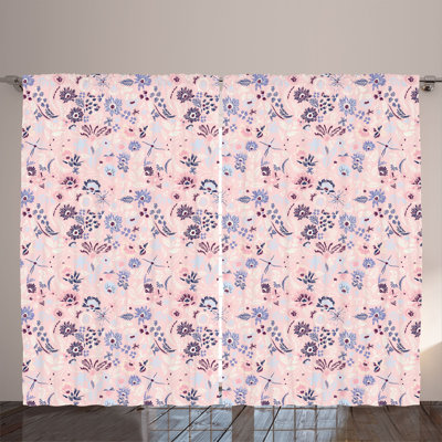 Polyester Semi Sheer Curtain Pair