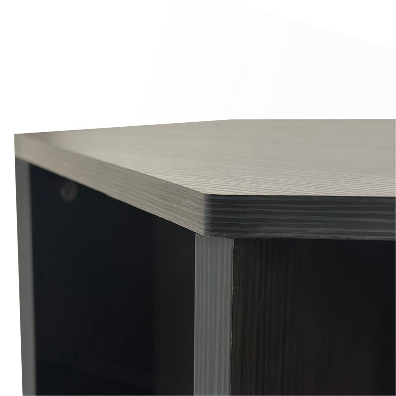 Table basse hexagonale en bois Otera avec espace de rangement., H 15,74 po x l 23,62 po x P 11,81 po, Noir