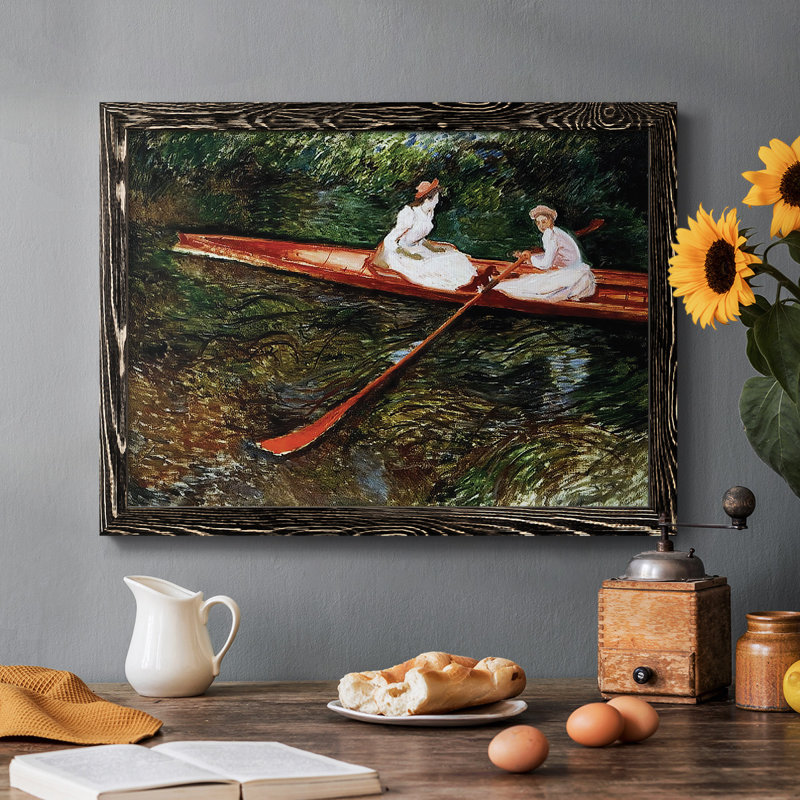 The Pink Skiff, 1890, reproduction d'art sur toile, Noir, H 18 po x l 26 po x P 1,5 po