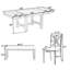 Table de salle à manger à rallonge 6 pièces avec repose-pieds Raelene-1678049432