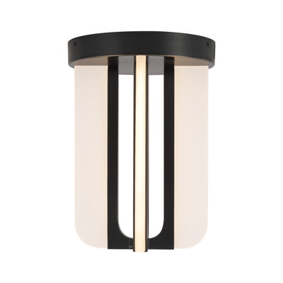 Anders 8-in Urban Bronze dimmable LED Semi-Flush Mount