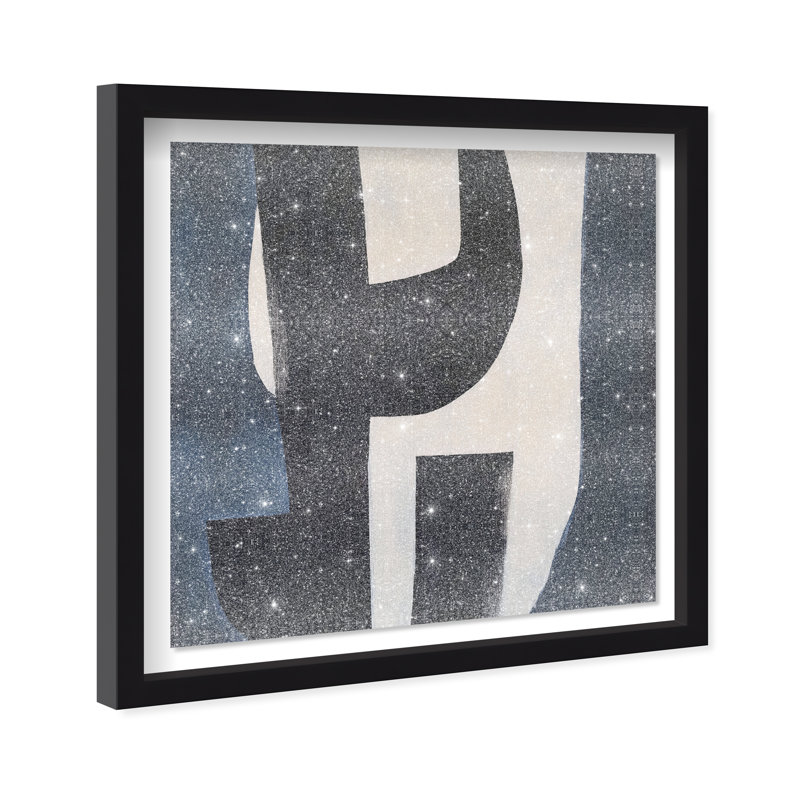 Contours of Silence I Shadowbox Abstract Print by Oliver Gal, Black Frame, 12 x 12, 13.5"H x 13.5"W, Black Frame