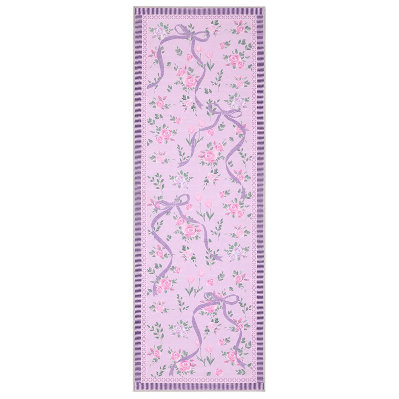 Tapis décoratif lavable, Purple, Tapis de couloir 2 pi x 6 pi