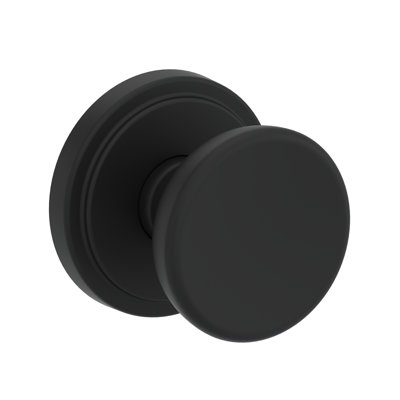 Solvang Passage Knob with Stepped Round Rose in Satin Nickel