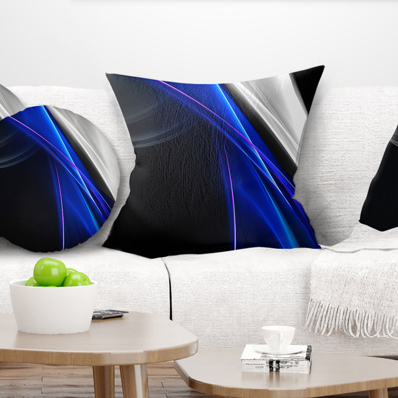 Glittering Blue Pattern - Abstract Printed Pillow, 16" x 16", Throw Pillow