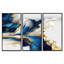 Géode abstraite dorée et bleue forme de marbre III - impression moderne sur toile 3 pièces-87918287-87918292-119275793