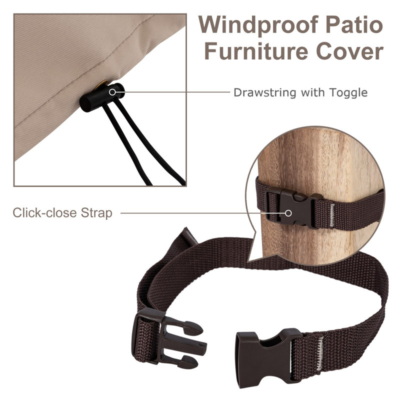 Patio Chaise Lounge Cover, 32"H x 34"W x 80"D