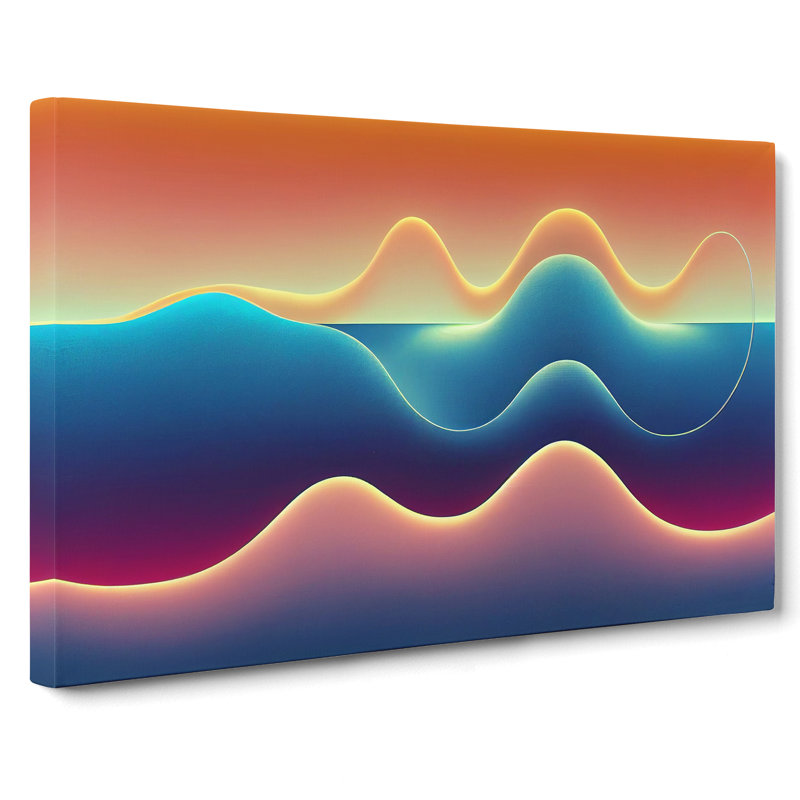 Soundwaves Modern Art Abstract - Wrapped Canvas Print, 35cm H x 50cm W x 3cm D