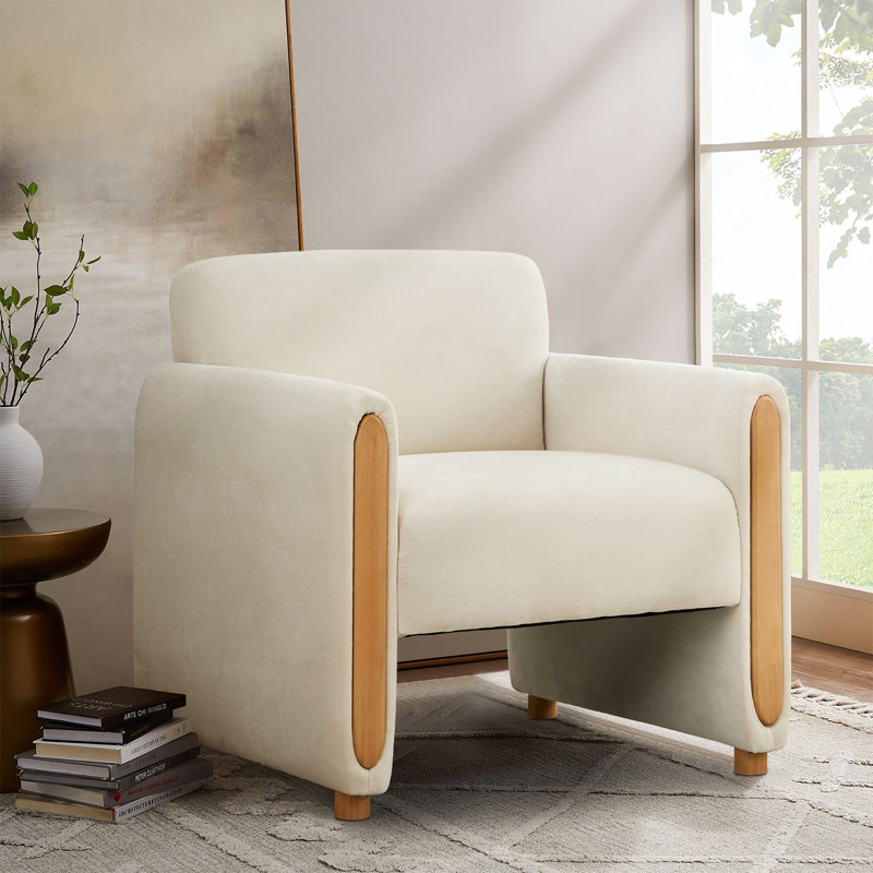Fauteuil d'appoint rembourré 30,7 po de largeur, Chenille beige