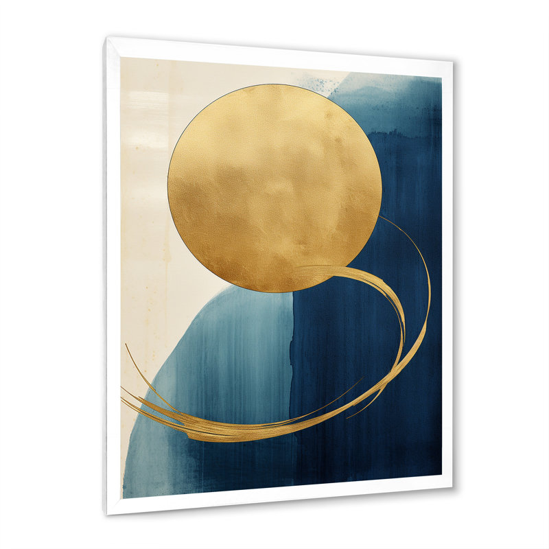Moon Bliss on Delft Blue Sky Mid - impression, Cadre simple blanc, H 44 po x l 34 po x P 1,5 po