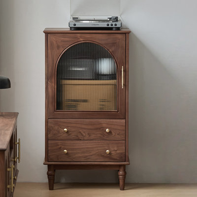 Simple Glass Arched Accent Cabinet