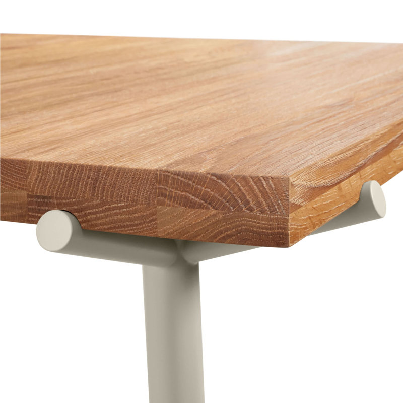 Branch Oak Solid Wood Top Dining Table, 33" W x 76" L, Gray, Oak