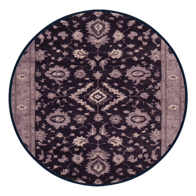 Machine Washable Overdyed Purple Area Rug