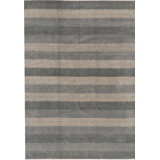 Wool Striped Area Rug in Aqua/Light Blue
